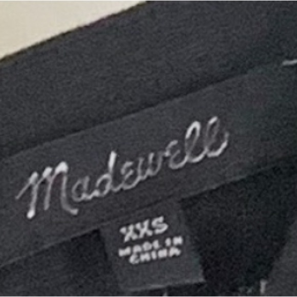 NWOT Madewell Square-Neck Pleat-Detail Black Mini Dress in Lazy Daisies XXS - Picture 11 of 11